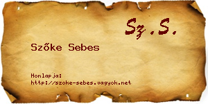 Szőke Sebes névjegykártya